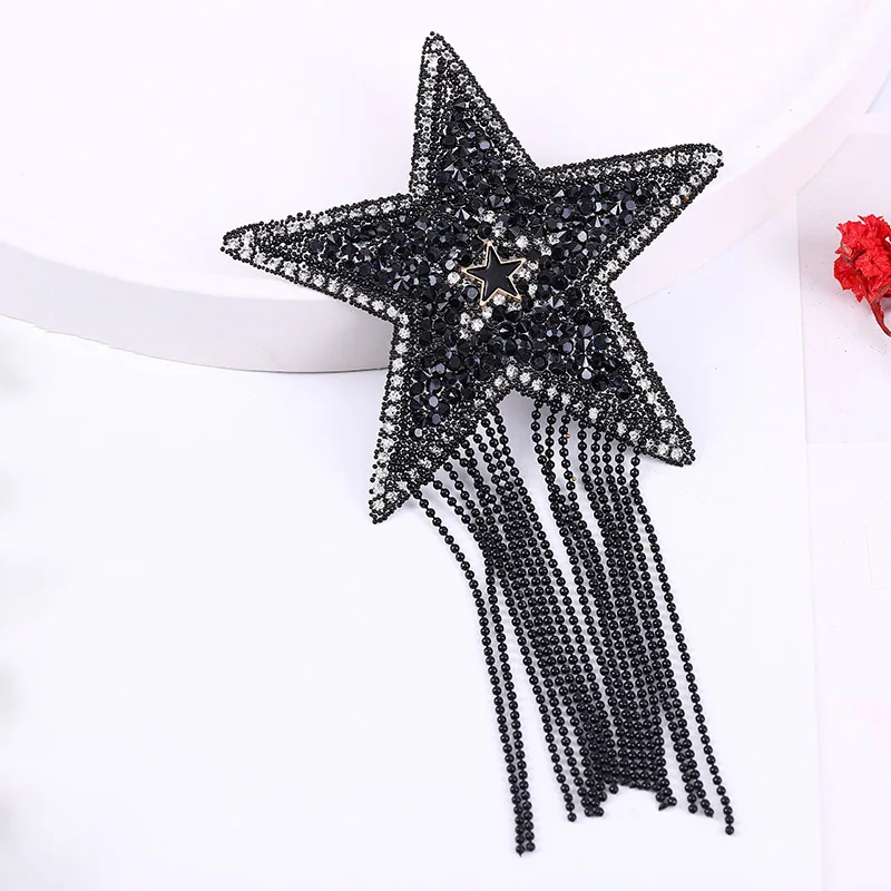 Iron-on Transfers Patches Rhinestone Applique Tassels DIY For Clothing Jacket Backpack Thermal Sewing Decorative Badges BX021