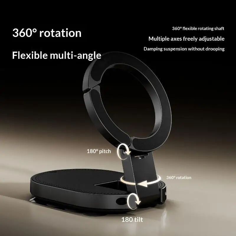 New 1Pcs Foldable Rotatable 3 In1 Magnetic Car Phone Holder Vacuum Suction Cup Super Stable Bracket For Car Interior Accessories view 4