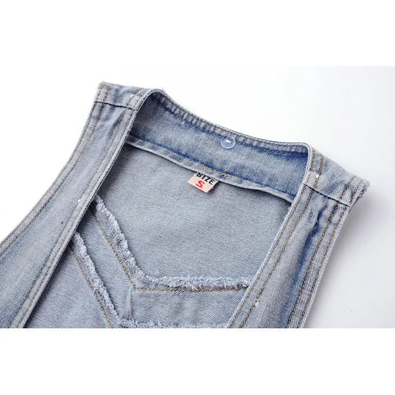 Frühling Dünne Kurze Abnehmbare Kapuze Denim Weste Frauen Große Tasche Weste Ärmellose Jacke Koreanische Waschen Blau Jeans Weste Weibliche