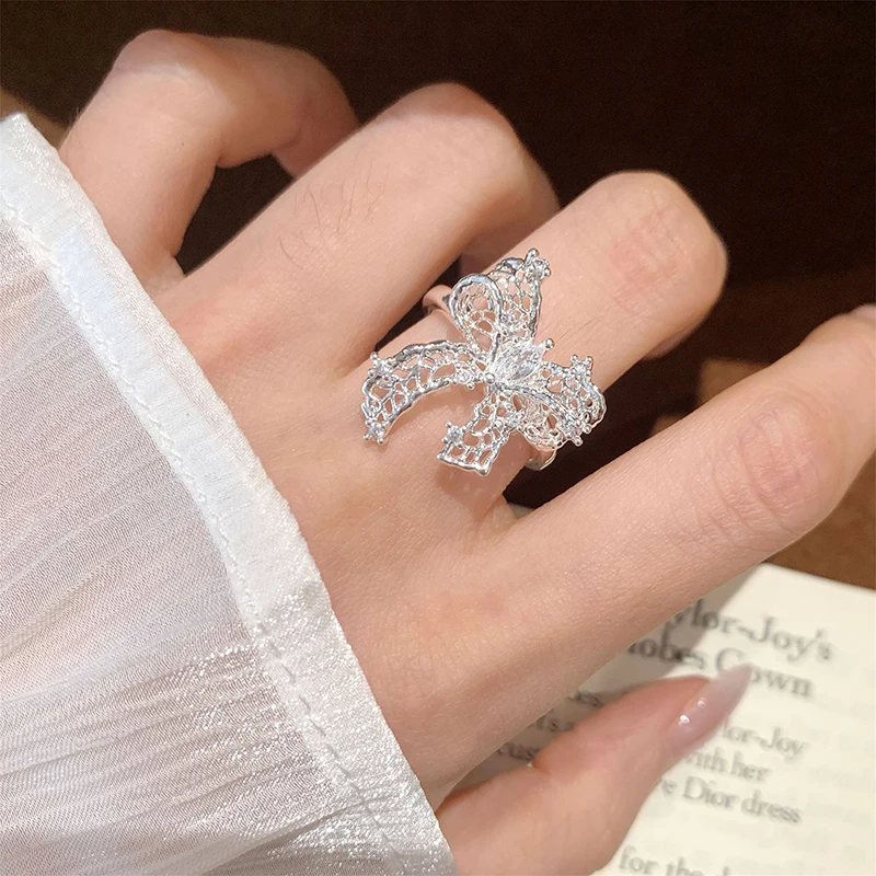 GANPUP Weihnachts-Rentier Schneeflocken Verstellbarer Ring für Frauen Einzigartiges Design Fingerring Punk-Schmuck Party-Geschenk anillos mujer – Detail 10