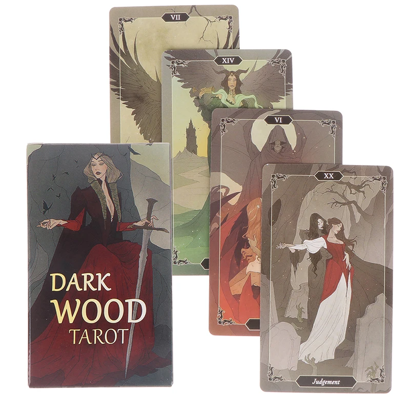 78 Card/Box Dark Wood Tarot Cards Family Party Chess Card Game Fortune Telling Divination Oracle Leisure Table Game