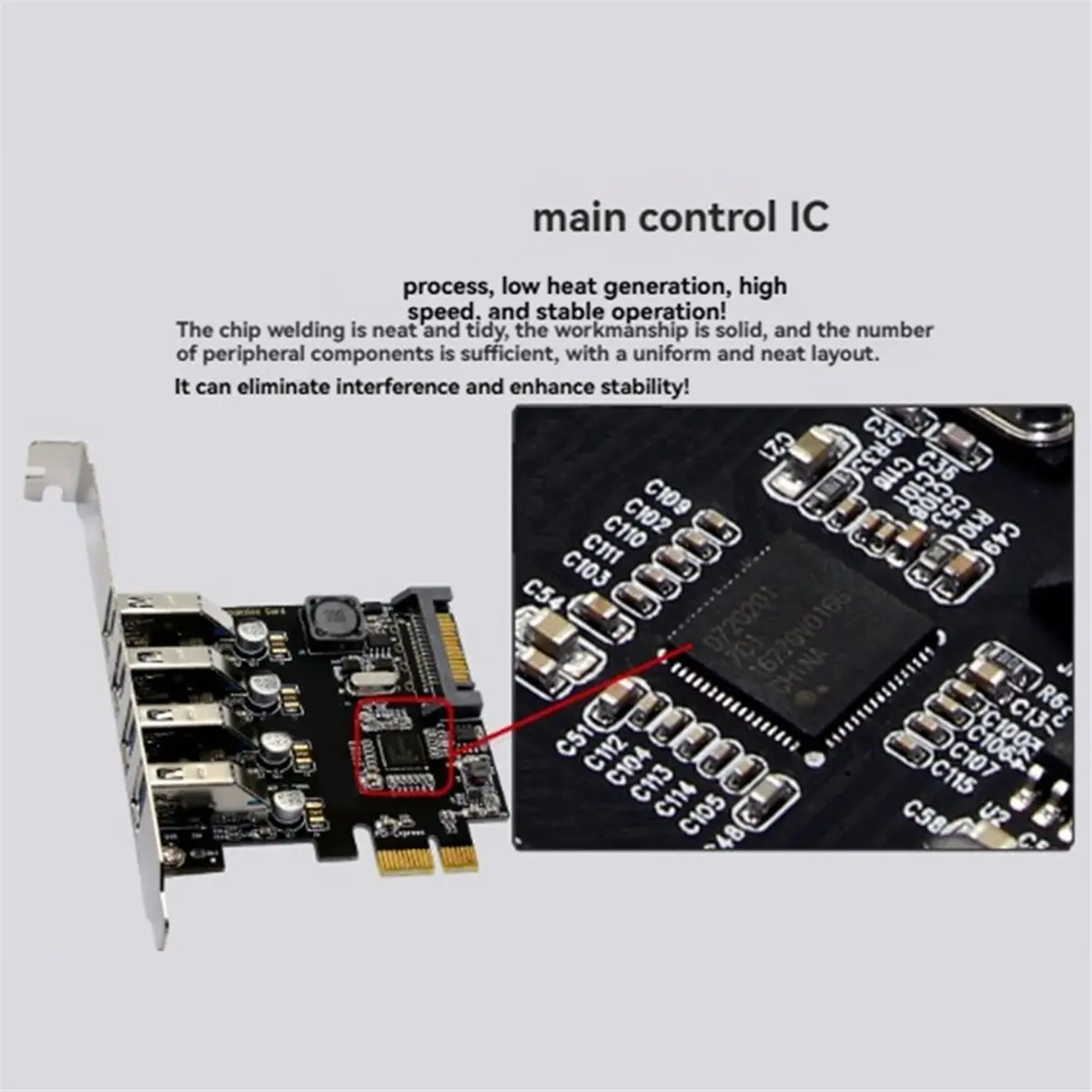 Low Profile 4 Ports PCI-E to USB 3.0 HUB PCI Express Expansion Card Adapter 5Gbps USB1.1/2.0/3.0 Operating Systems