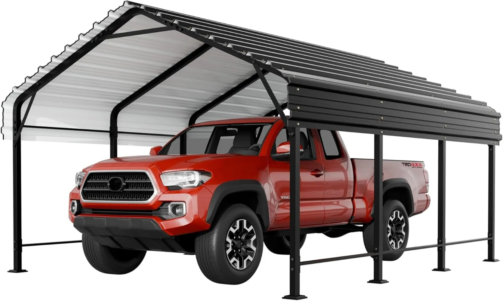 12 x 15 FT Metal Carport Kits with Galvanized Steel Roof, Heavy Duty Metal Carport Canopy, Outdoor Car Tent Metal Garage Shelte