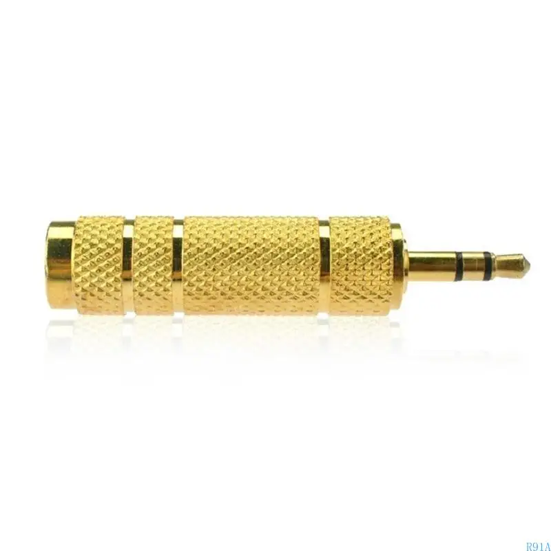 R91A Stereo Adapter 1/8inch to 1/4inch Audios Adapter for Headphones and Microphones