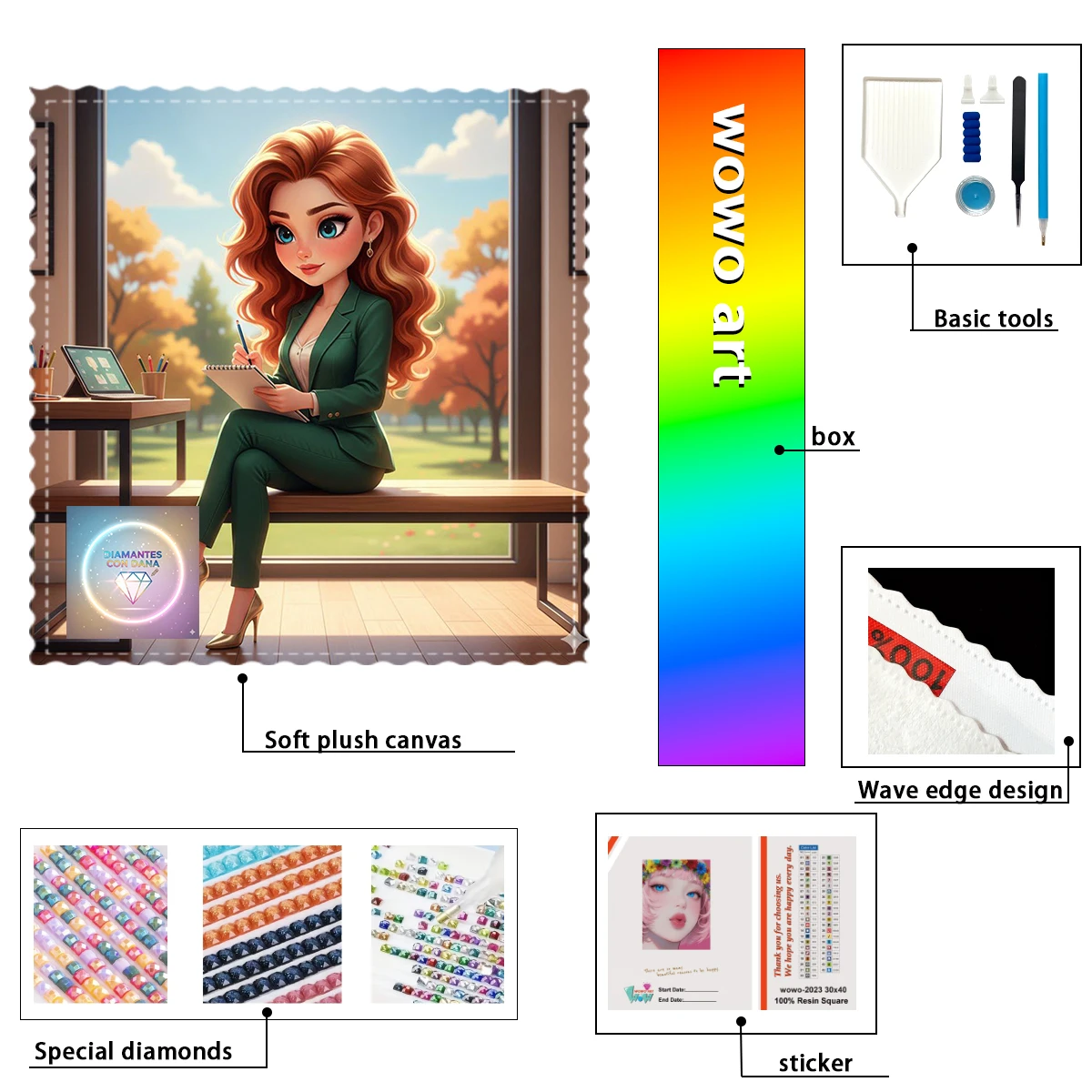 

【Diamantes con Dana】Female white-collar worker 100% resin FD+ab+xc Diamond Stamping Kit Perfect Masterpiece worth Buyi