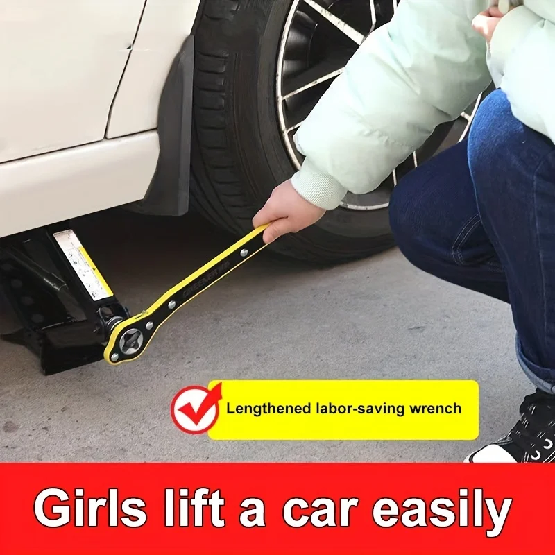 1pc Auto Labor-Saving Jack Ratchet Wrench With Long Handle Jack Ratchet Wrench For Scissor Jack Lug Wrench For Tire Jack Car