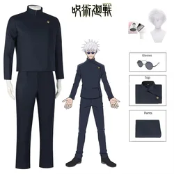 Geto Suguru Gojo Satoru Anime Figures Jujutsu Kaisen Cosplay Adult Mens Shirt Pants Wig High School Halloween Uniform Full Set