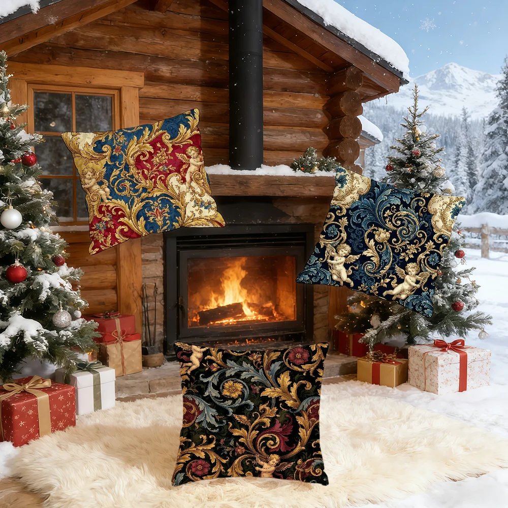 Angel Relief Baroque And Rococo cushion cover Home Bedding Sofa living Room pillowcase Simple Soft Skin Cushion Cover Party Gift