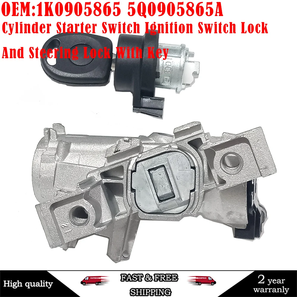 

1K0905865 5Q0905865A 1K0905841 1K0905851B Cylinder Starter Switch Ignition Switch Lock And Steering Lock With Key for VW Golf