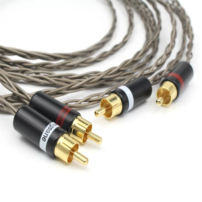 

Pair HiFi Audio RCA Cable 2 Male to 2 Male Silver Plated Odin Signal Line for Amplifier CD Player