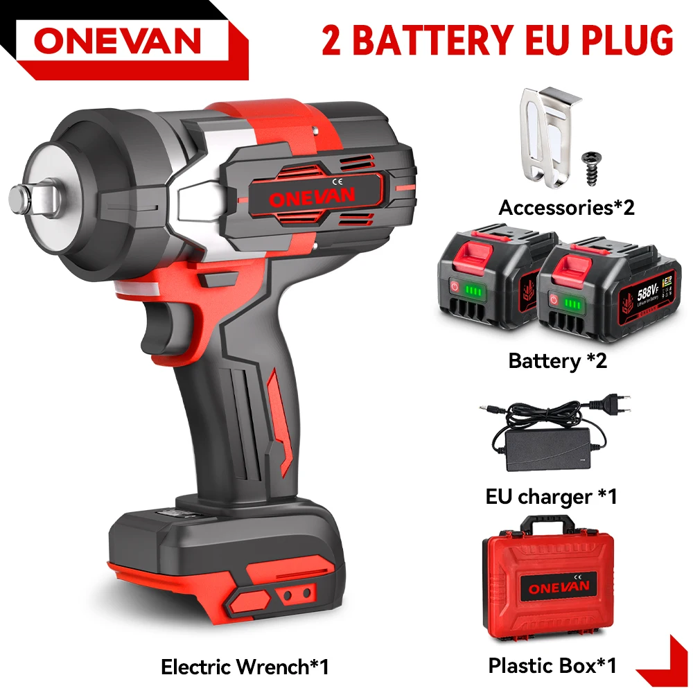ONEVAN 8000 RPM 2800N.M Borstelloze Elektrische Slagmoersleutel Draadloze Auto Reparatie Schroevendraaier Boor Power Tool Voor Makita Batterij Pin