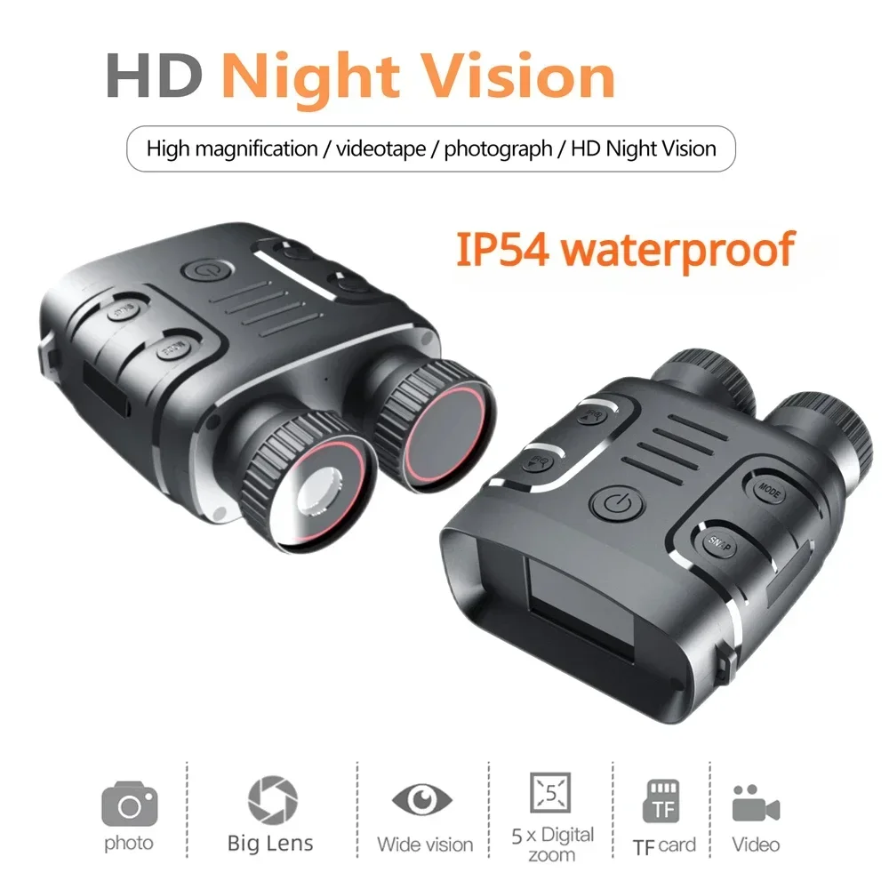 1080P Binocular Infrared Night Vision Device 5X Binocular Day Night Use Photo Video Taking Digital Zoom for Hunting Boating