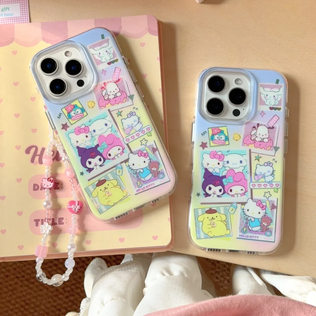 

Kawaii Hello Kitty Kuromi Cute Cartoon Phone Case For iPhone 16 15 14 13 12 Pro Max Plus High Quality Soft Cover Girls Y2k ﻿