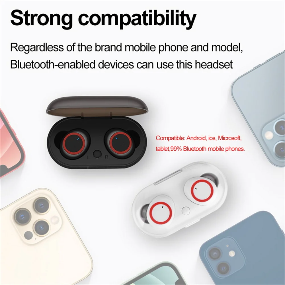 Y50 Wireless Earbuds IPX7 Waterproof Stereo Earphones Touch Control In Ear Headset For Sports Working Running Travelling