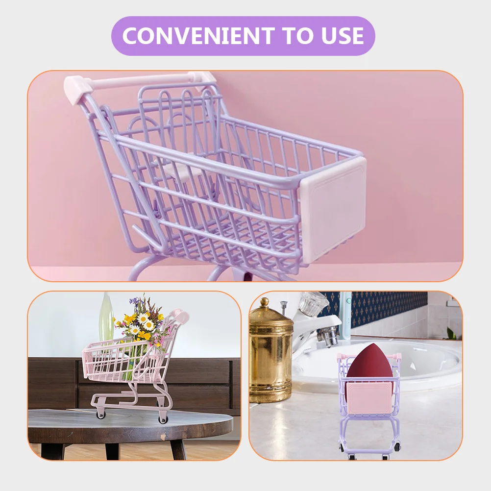 2-delige desktop winkelwagen ornamenten speelgoed peuter kruidenier ijzer kleine baby push