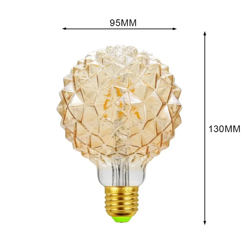 Lampadina a Led Vintage E27 220V 4000k lampada a luce Edison con diamante a cuore 4W G95 lampade retrò a filamento a spirale