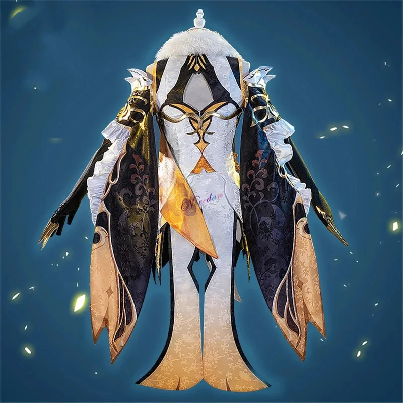 QQ45Game GM Cosplay NingGuang زي أحذية شعر مستعار أنيمي حفلة الهالوين فستان شيونغسام تشيباو للنساء والفتيات