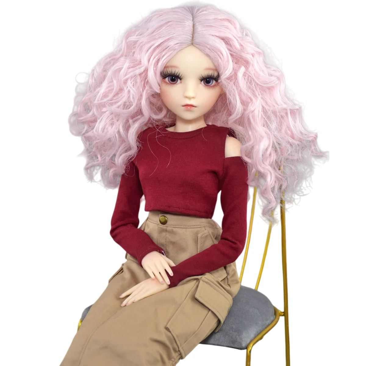 YUTOTUE 24 inch Height Fashion Doll 18 Joints Female Body with Removable Outfits Wigs