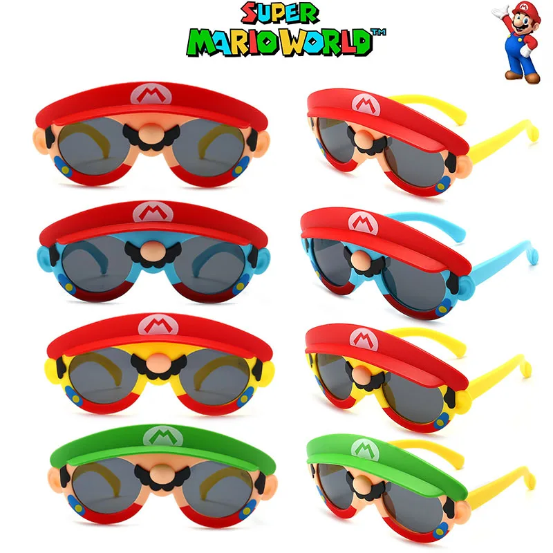 Cartoon Super Mario Sunglasses Cute Anime Figure Image Sunshade Glasses Boys and Girls Designer Goggles Children\'s Holiday Gifts