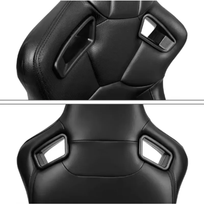 1074 Black PVC Leather Universal Vehicle Slider Simulator Gaming Station Adjustable Sim Bucket Racing Seats - view 5