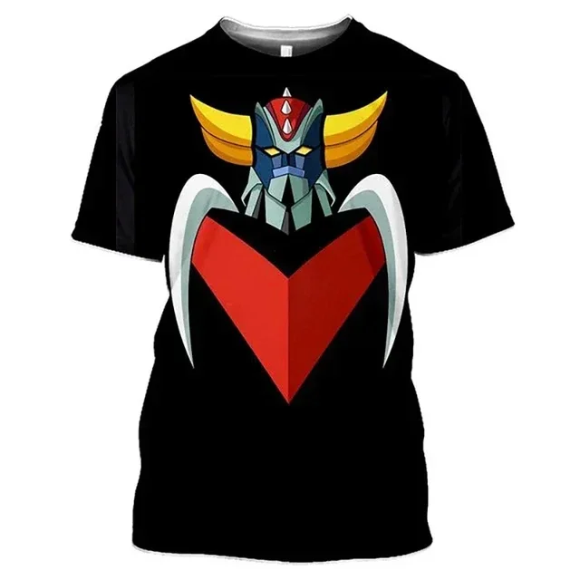 3D Animated Printed T-shirt for Men and Women, Oversized Design Shirt, Grandizer, Robot, Harajuku Style, Goldorak Y2K Streetwear