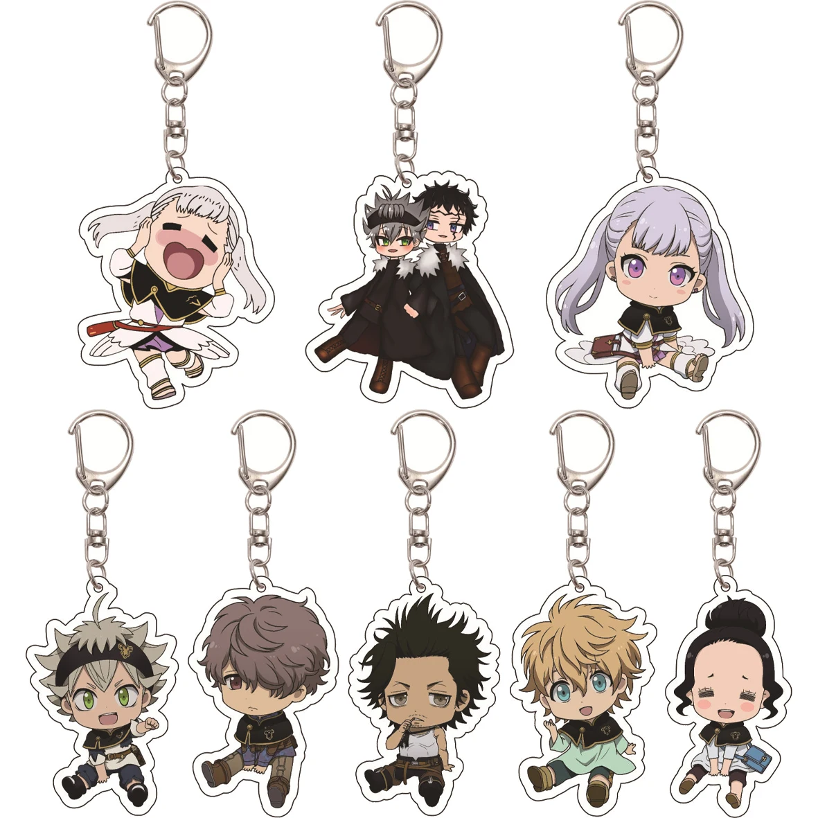 Llavero de acrílico de 55 mm de Anime Black Clover: Asta, Yuno, Grinbellor, Noell Silva, Mimosa, Vermilion – Lindos regalos de Navidad