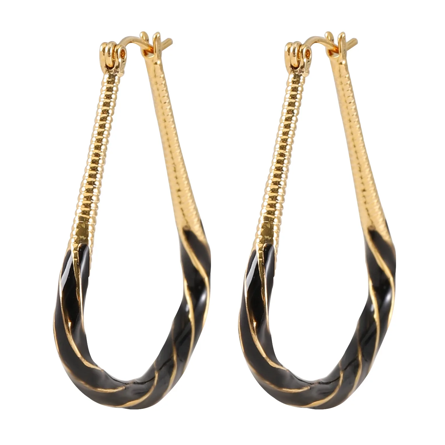 Retro elegant small fragrance dripping oil irregular geometric hoop earrings for women, stylish and high-end commuting earrings