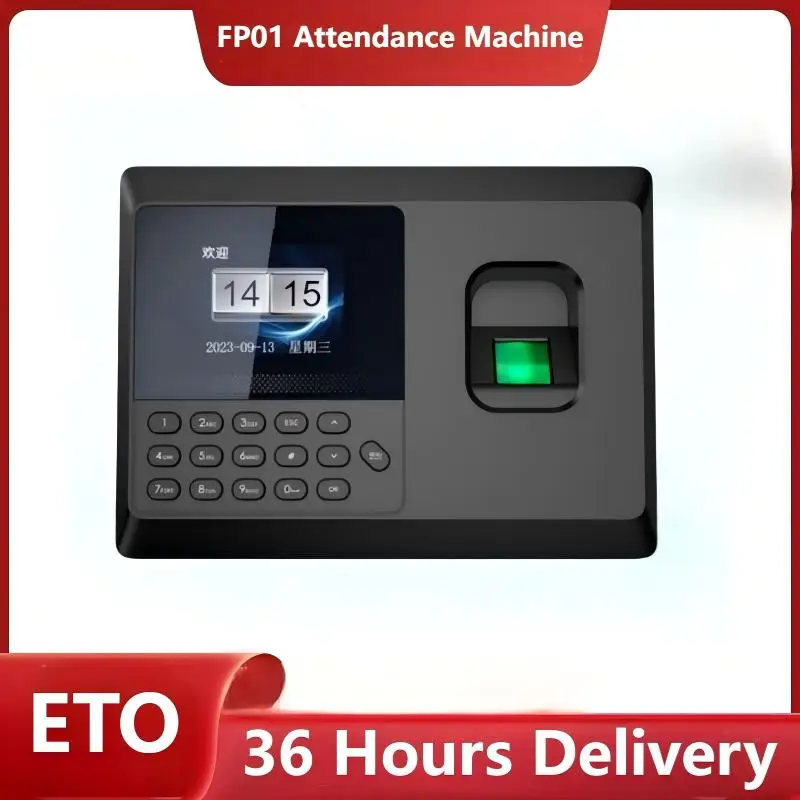 FP01 Fingerprint Time Attendance Machine Employee Finger Check-in Equipment Automatic Report Generation for Punch In Management