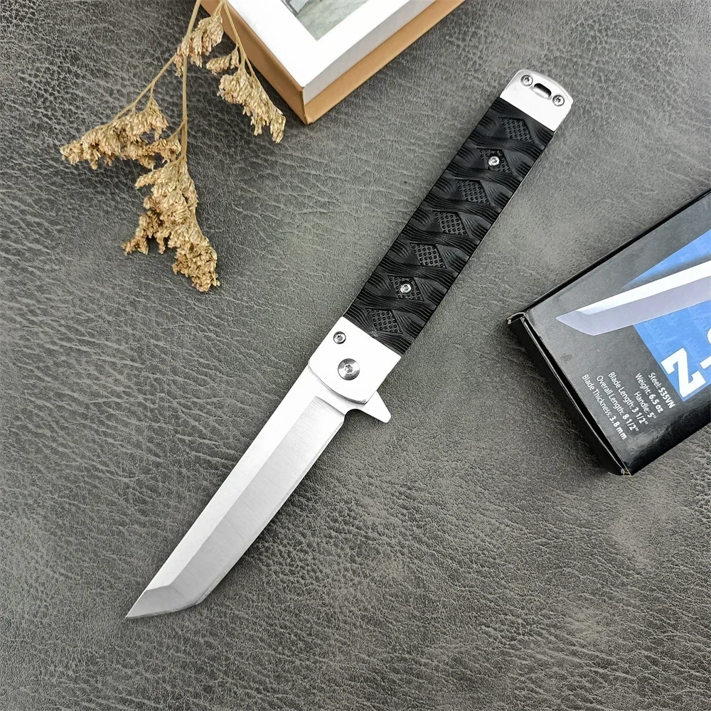 Russian Folding Pocket Knife Tanto Blade Nylon Fiber Handle Outdoor Camping Multi-function Tactical Knife Hiking Hunting Tool