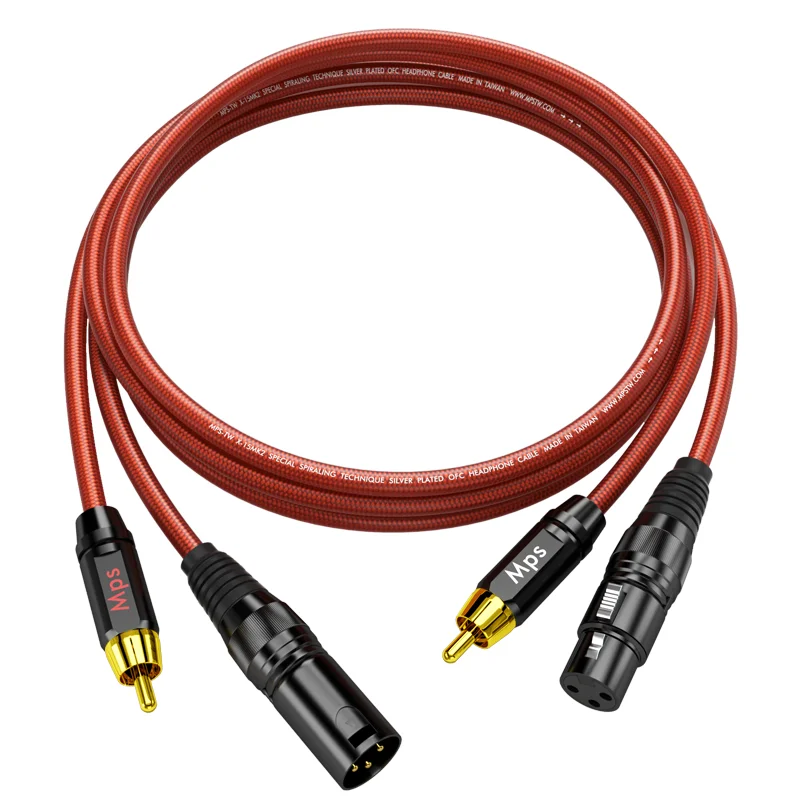 HiFi MPS X-15mk2 OFC silver-plated copper RCA to XLR gold-plated plug power amplifier subwoofer speaker audio adapter cable