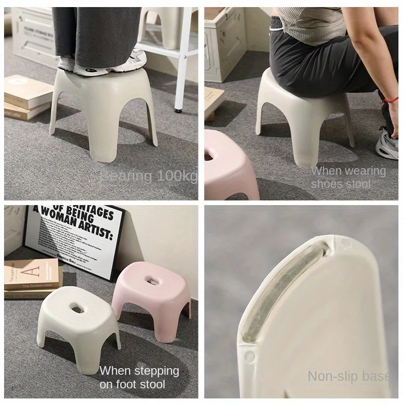 Bathroom stools, shoe stools, foot pedals, small benches, low stools, adult household transparent plastic, multifunctional