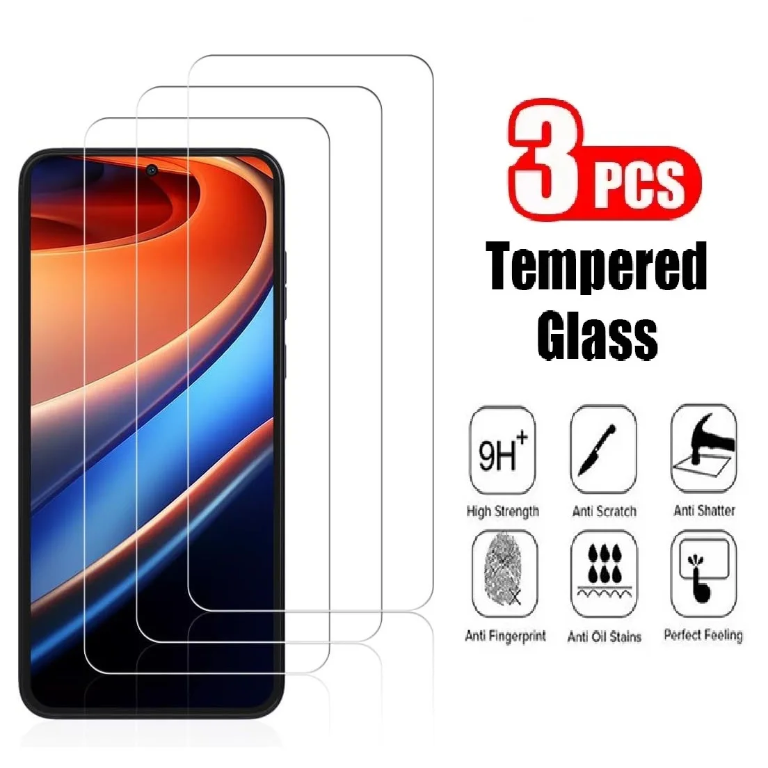 3Pcs 9D Tempered Gl…