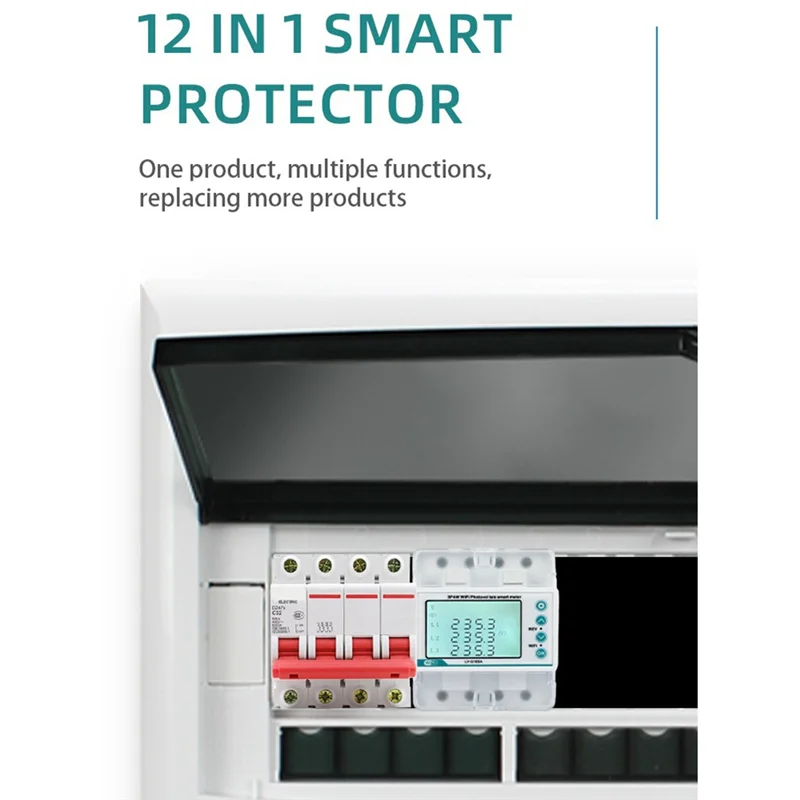 APPLIA-3 Phase 4 Wire 100A Tuya Wifi Smart Bi-Directional Energy Power Kwh Meter Over Under Voltage Protector Over Load Protect