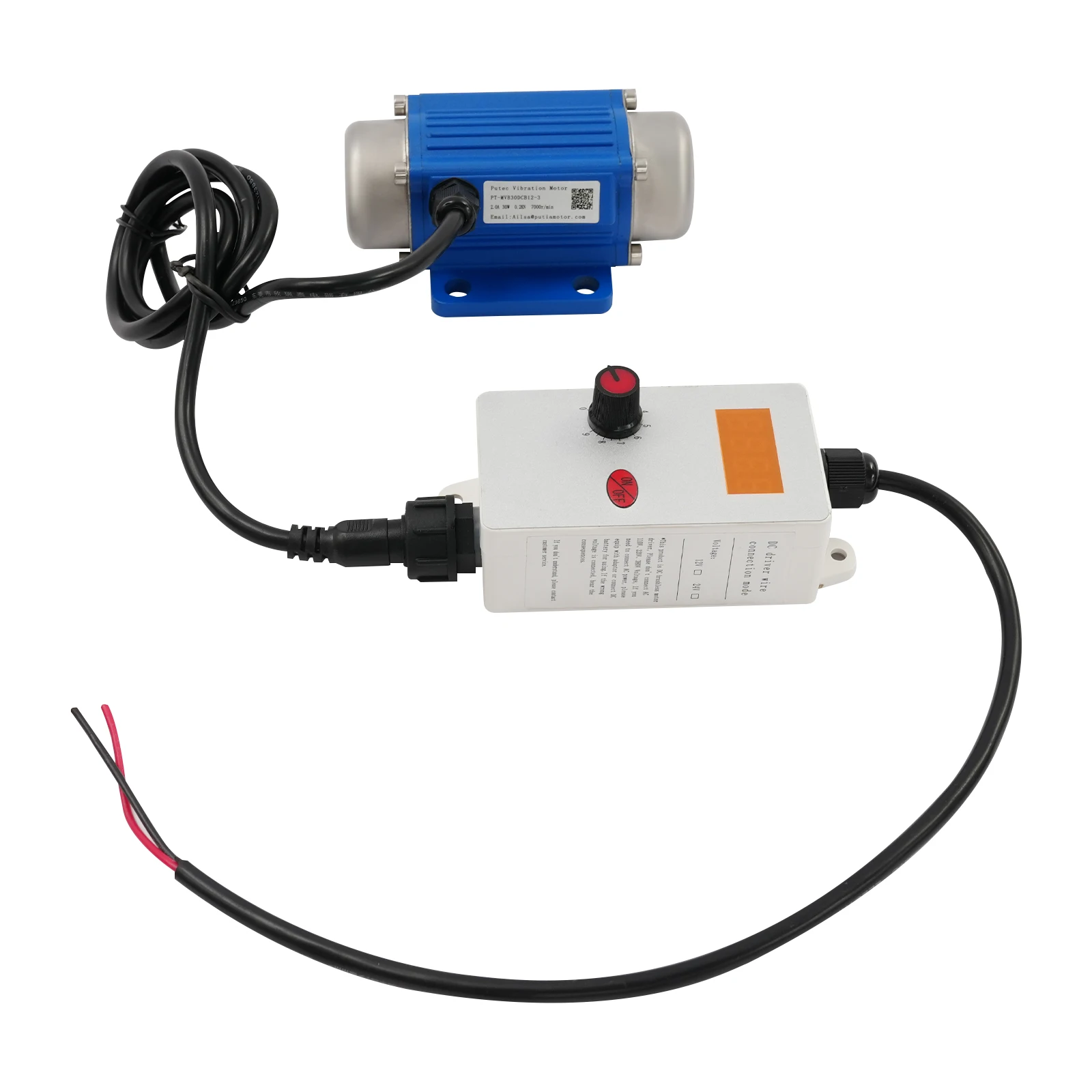 30W 0‑7000RPM 9‑Speed Vibration Motor 12V IP65 Brushless Remote Control 98.43ft for Mining Conveyor Feeder Food Spraying Grain Machinery Industrial Use