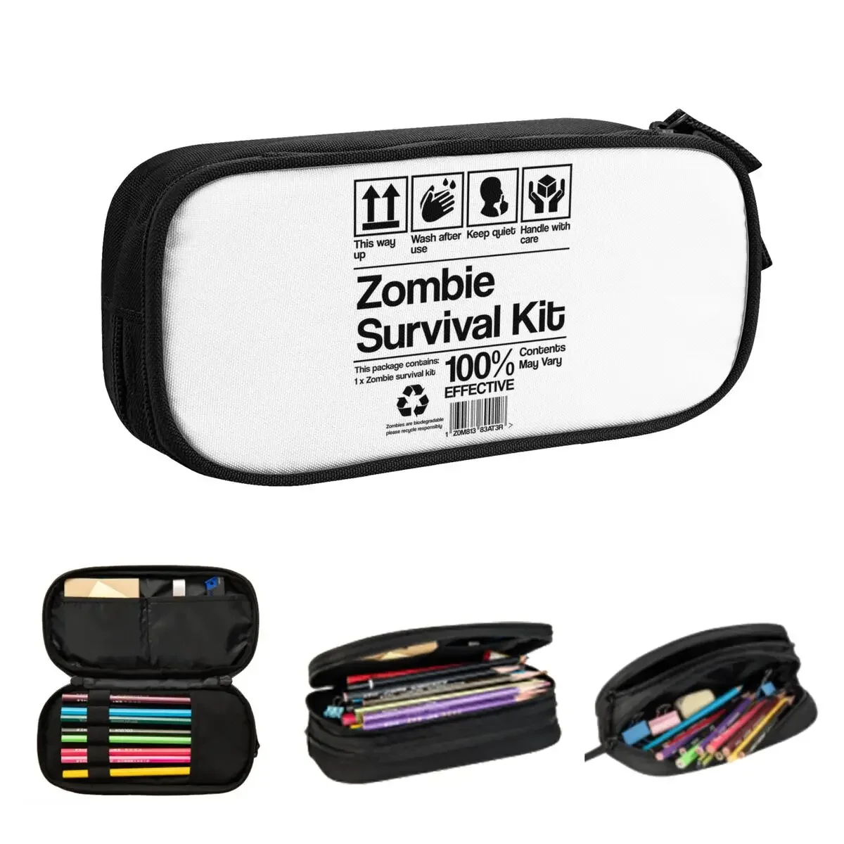 Zombie Survival Kit Pencil Cases Large Storage Pen Bags Pen Box Pencil Pouch For Boys Girls Students Stationery School Office