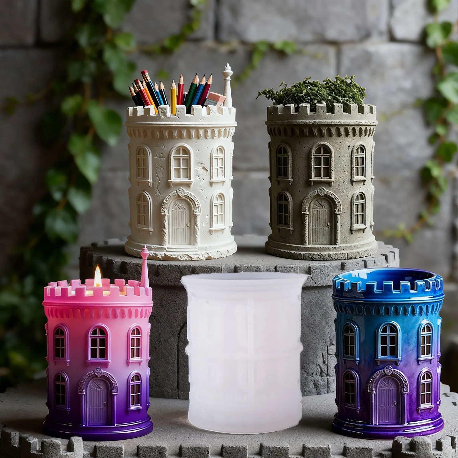 Gips Tasse Form Weiß Duft Kerze Tasse Form Silikon Vase Form Wiederverwendbar Für Aromatherapie Wohnkultur Workstation