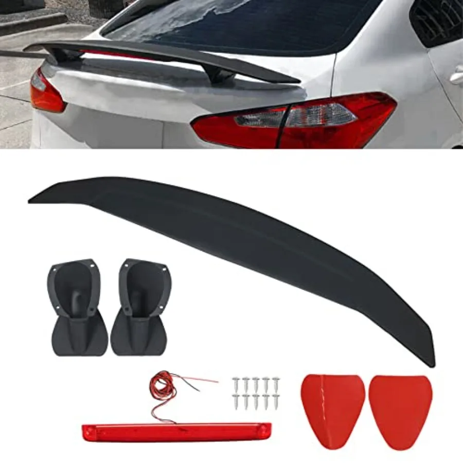 

Matte Black 52 Inch Universal 2 Pedestal Trunk Spoiler Wing Fin Tail with Light for Enhanced Vehicle Aerodynamics and Styling i