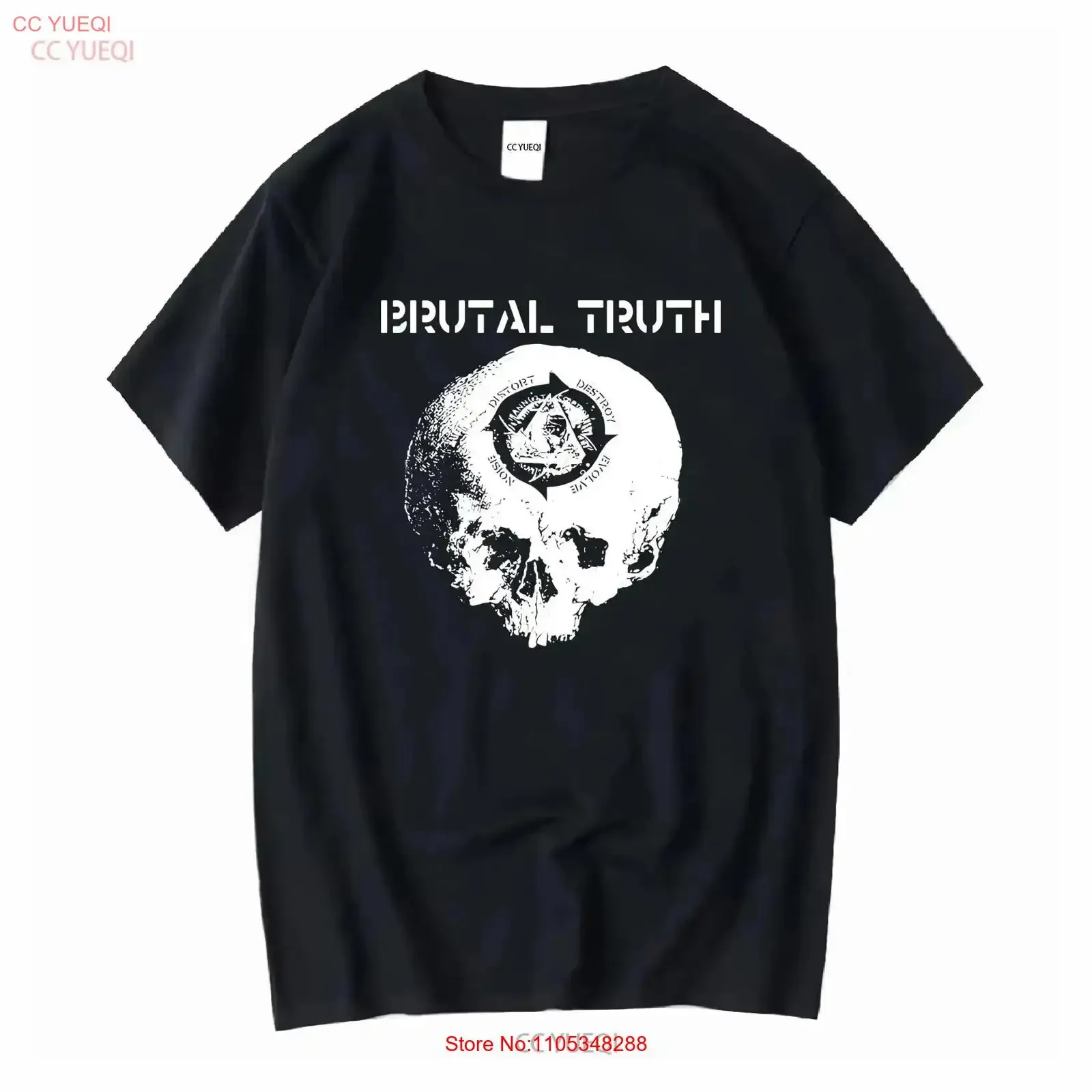 VTG Brutal Truth Skull Men T shirt Black All Sizes S to 5XL TA5684 vintage Washed homme graphic Stretched fashion Versatile