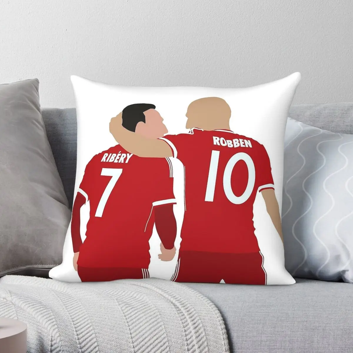 Arjen Robben Franck Ribery Square Pillowcase Polyester Linen Velvet Creative Zip Decorative Throw Pillow Case Sofa Cover 45x45