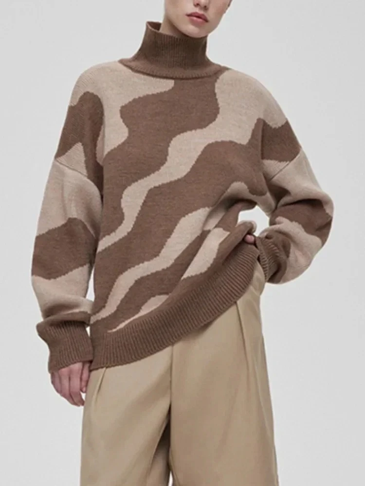 

Модные женские свитера 2025, свободный вязаный леопардовый теплый свитер, женский новый осенне-зимний толстый трендовый женский джемпер