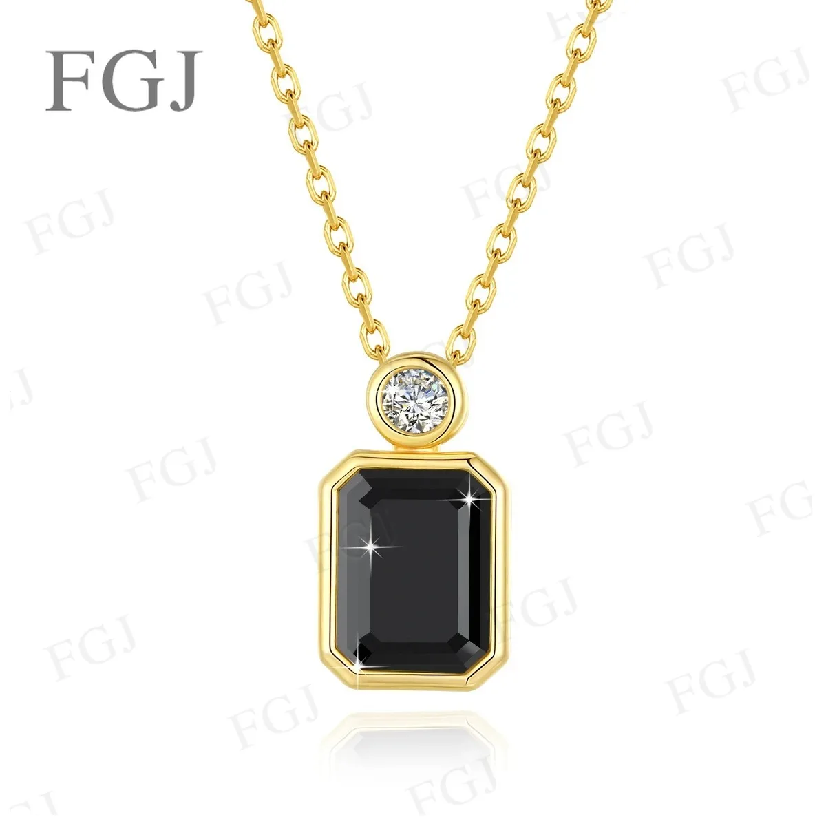 Moissanit-Anhänger-Halskette mit Smaragdschliff, 6 x 8 mm, trendiger, edler Schmuck für Damen, Geschenk zum Jahrestag oder zur Hochzeit. – Detail 14