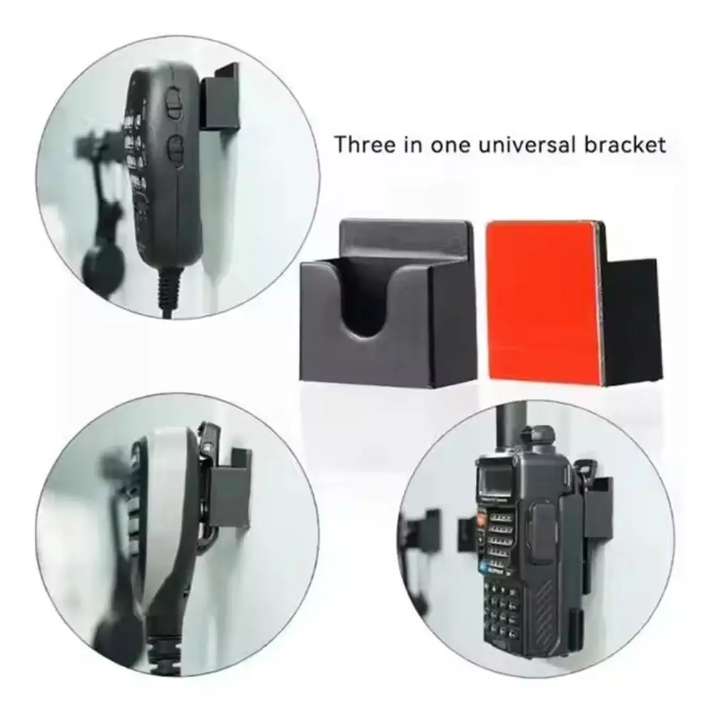 3 In1 Clip Versatile Mount ABS Storage Intercom Bracket Without Punching Anti-slip Car Stand Hand Microphone Back Clip