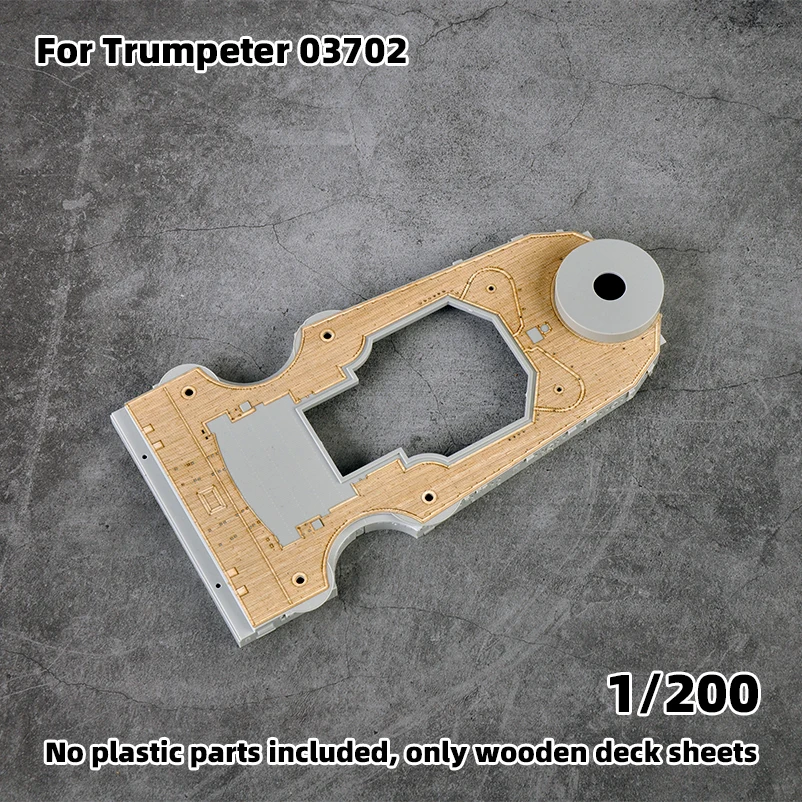 Modell-Upgrade-Teile: Lasergeschnittene Holzdeckplatte mit selbstklebender Ankerkette für TRUMPETER 05711 03702 Bismarck 1/200 1/700 – Detail 5
