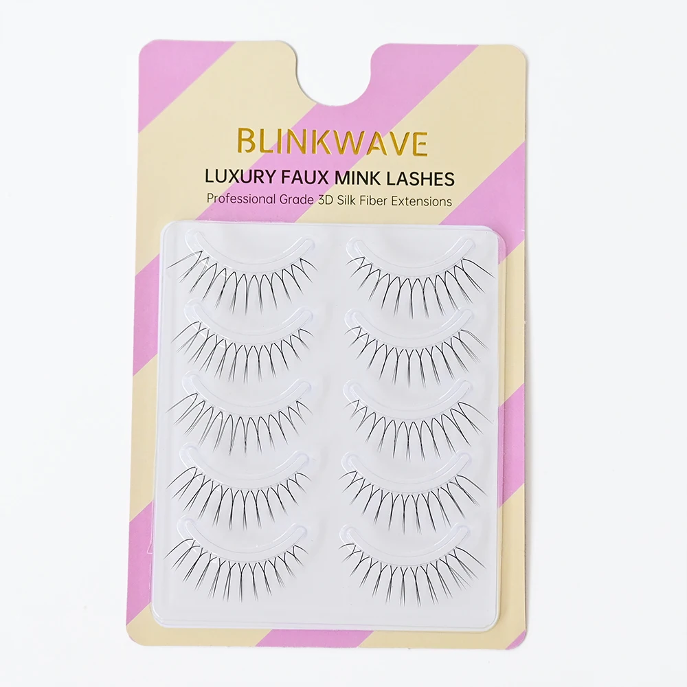 Dream Deer 5 Pairs False Eyelashes A Type Eyelashes Upgraded Lash V-shaped 0.14mm Transparent Stem Soft Natural Eye Lashes Mink