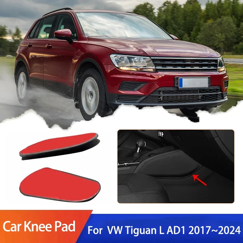 

Для Volkswagen VW Tiguan L AD1 MK2 2017 ~ 2024, автомобильная полиуретановая Центральная регулируемая нога, наколенник, наколенник, поддержка бедра, подушка