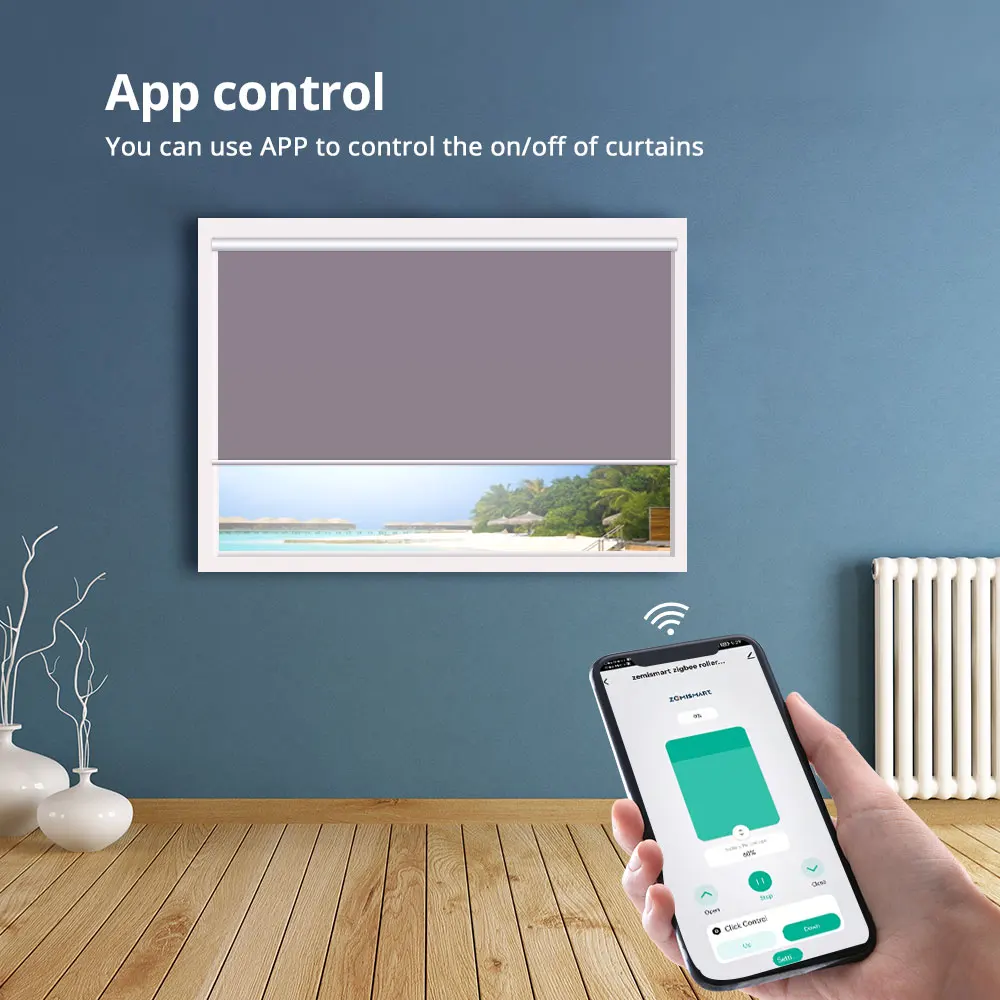 Zemismart-Motor de persiana enrollable Tuya Zigbee con batería para tubo de 37 y 38mm, Control por aplicación Smart Life, ALexa, Control por Google
