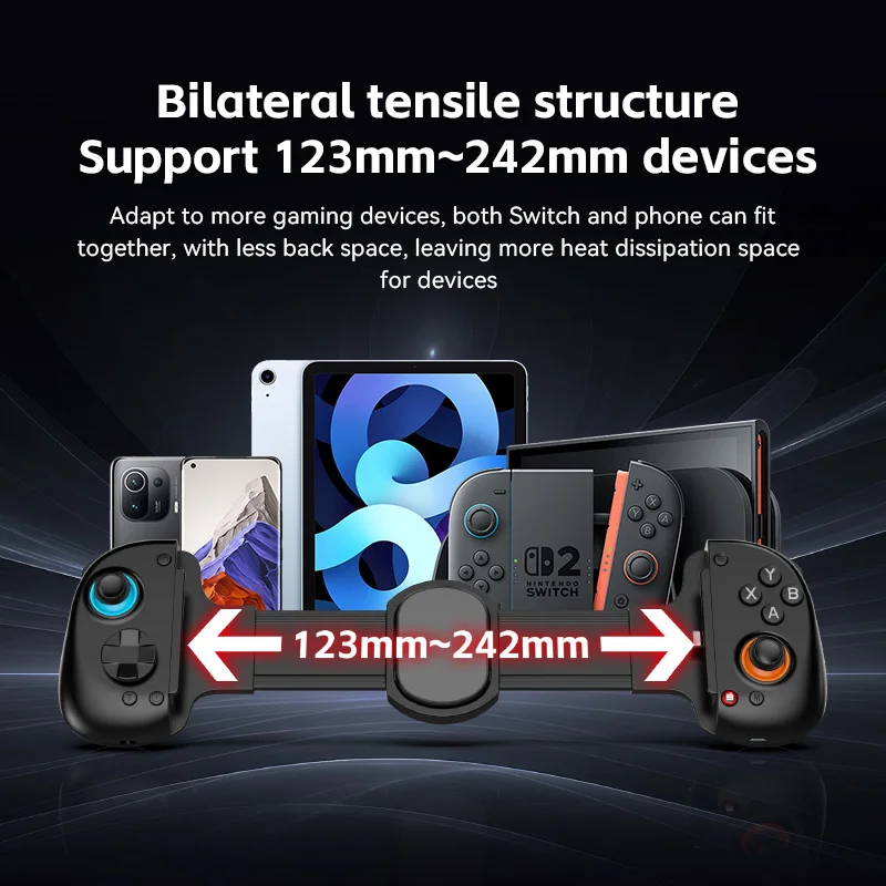 D8 + وحدة تحكم الألعاب اللاسلكية الممتدة للكمبيوتر/PS3/Swicth بلوتوث غمبد المحرك الاهتزاز تلسكوبي أذرع التحكم في ألعاب الفيديو توربو