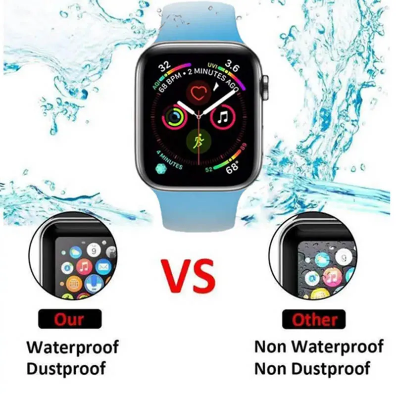 Displays chutz folie für Apple Watch Serie 9 8 7 45mm 41mm Zubehör Weich glas 9d HD Vollfilm iwatch 6 5 3 se 44mm 40mm 42 38mm