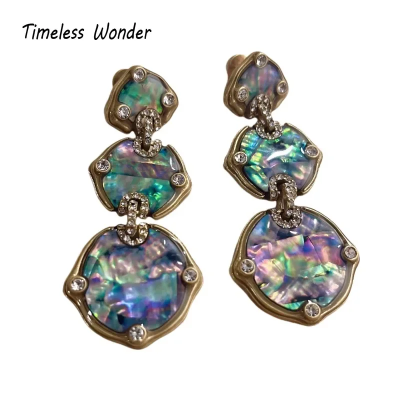 

Timeless Wonder Fancy Zircon Geo Fritillaria Stud Earrings for Women Designer Jewelry Trendy Ins Rare Cute Vintage Mix 2264