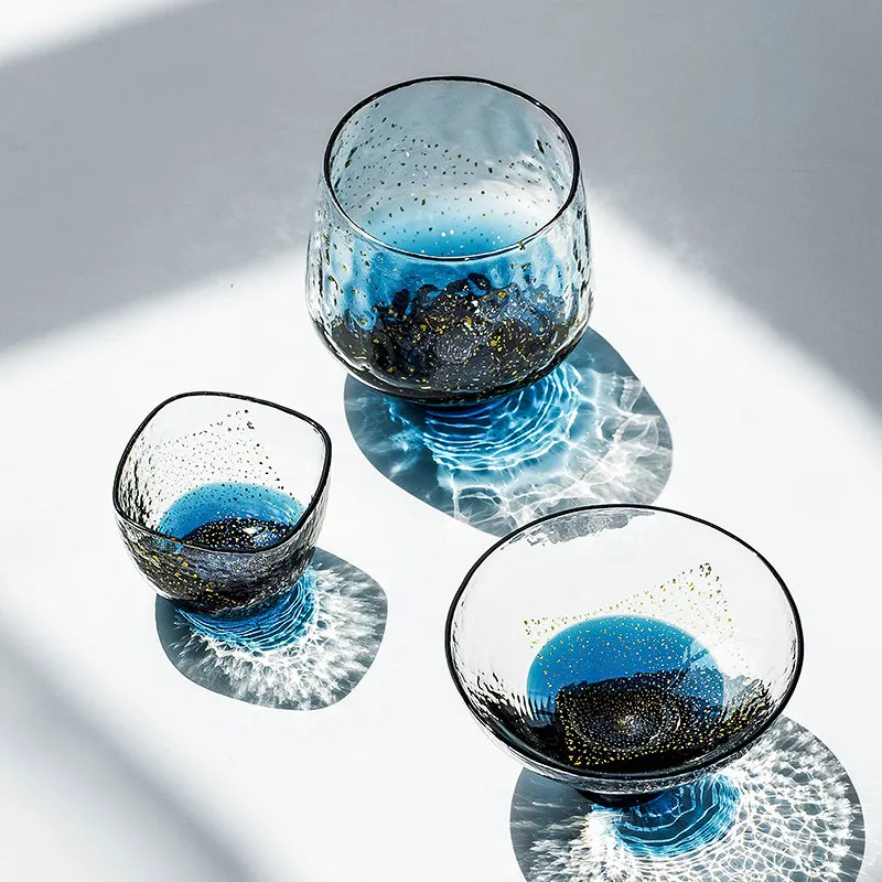 

Стакан для виски из хрустального стекла с золотой фольгой